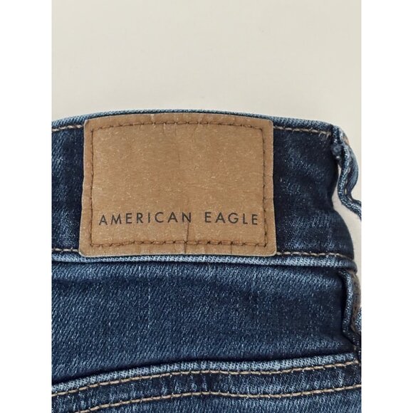 American Eagle Jean 8 High-Waisted Jegging Dark Wash Clean Girl Street Style - Picture 12 of 16